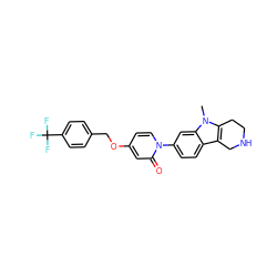 Cn1c2c(c3ccc(-n4ccc(OCc5ccc(C(F)(F)F)cc5)cc4=O)cc31)CNCC2 ZINC000064550037