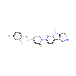 Cn1c2c(c3ccc(-n4ccc(OCc5ccc(Cl)cc5Cl)cc4=O)nc31)CNCC2 ZINC000142040318