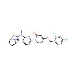 Cn1c2c(c3ccc(-n4ccc(OCc5ccc(Cl)cc5F)cc4=O)nc31)[C@H]1CC[C@@H](C2)N1 ZINC000113221147