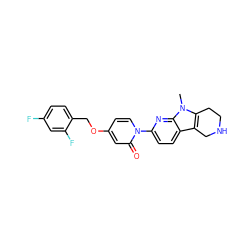 Cn1c2c(c3ccc(-n4ccc(OCc5ccc(F)cc5F)cc4=O)nc31)CNCC2 ZINC000142041792