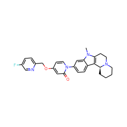 Cn1c2c(c3ccc(-n4ccc(OCc5ccc(F)cn5)cc4=O)cc31)[C@@H]1CCCCN1CC2 ZINC000113109621