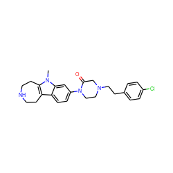 Cn1c2c(c3ccc(N4CCN(CCc5ccc(Cl)cc5)CC4=O)cc31)CCNCC2 ZINC000115011277