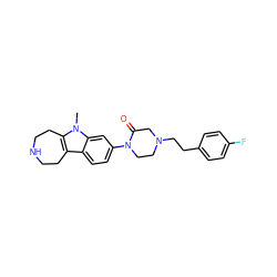 Cn1c2c(c3ccc(N4CCN(CCc5ccc(F)cc5)CC4=O)cc31)CCNCC2 ZINC000115015649