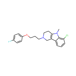 Cn1c2c(c3cccc(Cl)c31)CN(CCCOc1ccc(F)cc1)CC2 ZINC000013476844