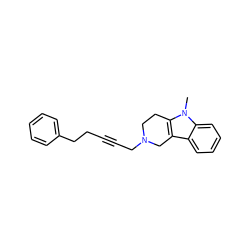 Cn1c2c(c3ccccc31)CN(CC#CCCc1ccccc1)CC2 ZINC000013526487