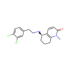 Cn1c2c(ccc1=O)[C@H](NCCc1ccc(Cl)c(Cl)c1)CCC2 ZINC000013743277