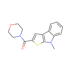 Cn1c2ccccc2c2cc(C(=O)N3CCOCC3)sc21 ZINC000000006693