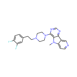 Cn1c2ccncc2c2ncnc(N3CCN(CCc4ccc(F)c(F)c4)CC3)c21 ZINC000013559668