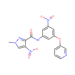 Cn1cc([N+](=O)[O-])c(C(=O)Nc2cc(Oc3cccnc3)cc([N+](=O)[O-])c2)n1 ZINC000006444422