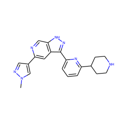 Cn1cc(-c2cc3c(-c4cccc(C5CCNCC5)n4)n[nH]c3cn2)cn1 ZINC000205254677