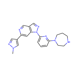 Cn1cc(-c2cc3c(cn2)cnn3-c2cccc(N3CCCNCC3)n2)cn1 ZINC000211010522