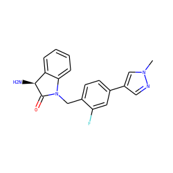 Cn1cc(-c2ccc(CN3C(=O)[C@@H](N)c4ccccc43)c(F)c2)cn1 ZINC000095597166