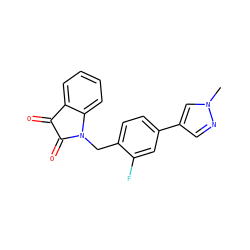 Cn1cc(-c2ccc(CN3C(=O)C(=O)c4ccccc43)c(F)c2)cn1 ZINC000049046605