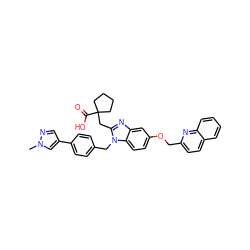 Cn1cc(-c2ccc(Cn3c(CC4(C(=O)O)CCCC4)nc4cc(OCc5ccc6ccccc6n5)ccc43)cc2)cn1 ZINC000219332948