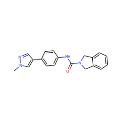 Cn1cc(-c2ccc(NC(=O)N3Cc4ccccc4C3)cc2)cn1 ZINC000167977053