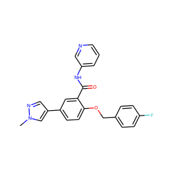 Cn1cc(-c2ccc(OCc3ccc(F)cc3)c(C(=O)Nc3cccnc3)c2)cn1 ZINC000068267178