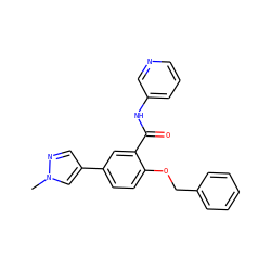 Cn1cc(-c2ccc(OCc3ccccc3)c(C(=O)Nc3cccnc3)c2)cn1 ZINC000068267179