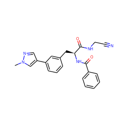 Cn1cc(-c2cccc(C[C@H](NC(=O)c3ccccc3)C(=O)NCC#N)c2)cn1 ZINC000043078937