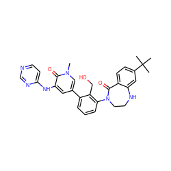 Cn1cc(-c2cccc(N3CCNc4cc(C(C)(C)C)ccc4C3=O)c2CO)cc(Nc2ccncn2)c1=O ZINC001772573647