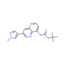 Cn1cc(-c2cnc3c(NC(=O)NC(C)(C)C)ccnc3c2)cn1 ZINC000117569057