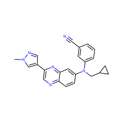 Cn1cc(-c2cnc3ccc(N(CC4CC4)c4cccc(C#N)c4)cc3n2)cn1 ZINC000219339392