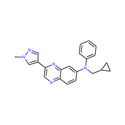 Cn1cc(-c2cnc3ccc(N(CC4CC4)c4ccccc4)cc3n2)cn1 ZINC000204158075