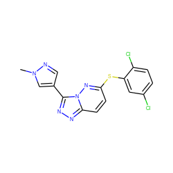 Cn1cc(-c2nnc3ccc(Sc4cc(Cl)ccc4Cl)nn23)cn1 ZINC000299825373