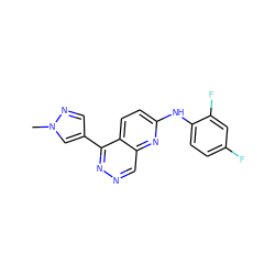 Cn1cc(-c2nncc3nc(Nc4ccc(F)cc4F)ccc23)cn1 ZINC000138228270