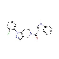 Cn1cc(C(=O)N2CCc3c(cnn3-c3ccccc3Cl)C2)c2ccccc21 ZINC000028708544