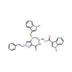 Cn1cc(CN2C[C@H](COC(=O)c3cn(C)c4ccccc34)NC(=O)c3nn(CCc4ccccc4)cc32)c2ccccc21 ZINC000049694965