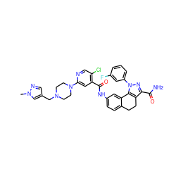 Cn1cc(CN2CCN(c3cc(C(=O)Nc4ccc5c(c4)-c4c(c(C(N)=O)nn4-c4cccc(F)c4)CC5)c(Cl)cn3)CC2)cn1 ZINC000072122205