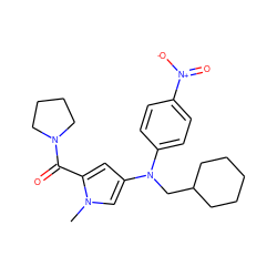 Cn1cc(N(CC2CCCCC2)c2ccc([N+](=O)[O-])cc2)cc1C(=O)N1CCCC1 ZINC000040936768