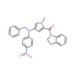 Cn1cc(N(Cc2ccccc2)c2ccc([N+](=O)[O-])cc2)cc1C(=O)N1CCc2ccccc21 ZINC000040981025