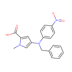 Cn1cc(N(Cc2ccccc2)c2ccc([N+](=O)[O-])cc2)cc1C(=O)O ZINC000040919092