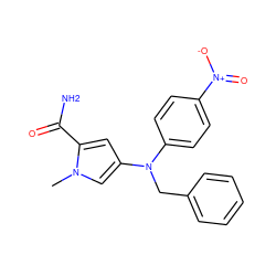 Cn1cc(N(Cc2ccccc2)c2ccc([N+](=O)[O-])cc2)cc1C(N)=O ZINC000040414183