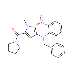 Cn1cc(N(Cc2ccccc2)c2ccccc2[N+](=O)[O-])cc1C(=O)N1CCCC1 ZINC000040410614