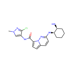 Cn1cc(NC(=O)c2ccc3ccc(N[C@@H]4CCCC[C@@H]4N)nn23)c(Cl)n1 ZINC000473158263