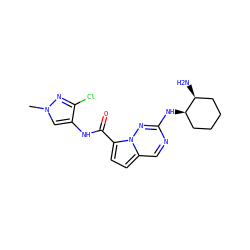 Cn1cc(NC(=O)c2ccc3cnc(N[C@@H]4CCCC[C@@H]4N)nn23)c(Cl)n1 ZINC000473154840