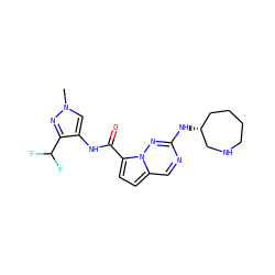 Cn1cc(NC(=O)c2ccc3cnc(N[C@@H]4CCCCNC4)nn23)c(C(F)F)n1 ZINC000473154910