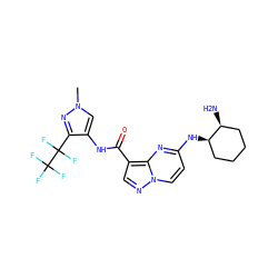 Cn1cc(NC(=O)c2cnn3ccc(N[C@@H]4CCCC[C@@H]4N)nc23)c(C(F)(F)C(F)(F)F)n1 ZINC000473110473