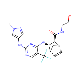 Cn1cc(Nc2ncc(C(F)(F)F)c(N[C@H]3[C@@H](C(=O)NCCO)[C@@H]4C=C[C@H]3C4)n2)cn1 ZINC000084707330