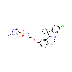 Cn1cc(S(=O)(=O)NCCOc2ccc3c(c2)[C@@H](C2(c4ccc(Cl)cc4)CCC2)NCC3)cn1 ZINC000115178963