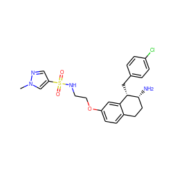 Cn1cc(S(=O)(=O)NCCOc2ccc3c(c2)[C@H](Cc2ccc(Cl)cc2)[C@H](N)CC3)cn1 ZINC000068245448