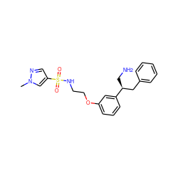 Cn1cc(S(=O)(=O)NCCOc2cccc([C@@H](CN)Cc3ccccc3)c2)cn1 ZINC000114259802