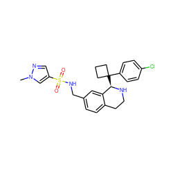 Cn1cc(S(=O)(=O)NCc2ccc3c(c2)[C@@H](C2(c4ccc(Cl)cc4)CCC2)NCC3)cn1 ZINC000114981336