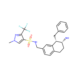 Cn1cc(S(=O)(=O)NCc2ccc3c(c2)[C@H](Cc2ccccc2)[C@H](N)CC3)c(C(F)(F)F)n1 ZINC000088260860