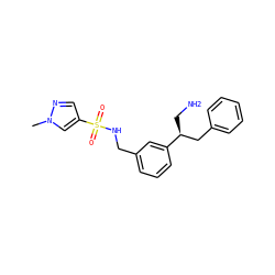 Cn1cc(S(=O)(=O)NCc2cccc([C@@H](CN)Cc3ccccc3)c2)cn1 ZINC000114243712