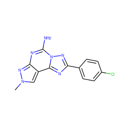 Cn1cc2c(nc(N)n3nc(-c4ccc(Cl)cc4)nc23)n1 ZINC000049071099