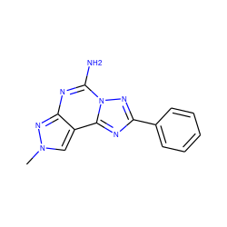 Cn1cc2c(nc(N)n3nc(-c4ccccc4)nc23)n1 ZINC000049115998