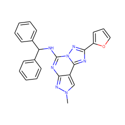 Cn1cc2c(nc(NC(c3ccccc3)c3ccccc3)n3nc(-c4ccco4)nc23)n1 ZINC000095577587